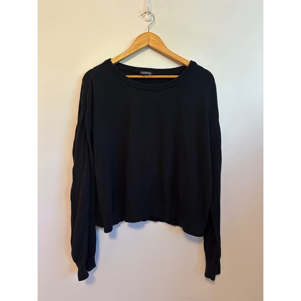 Known Supply Black Organic Cotton Crewneck Sweatshirt | Size Large